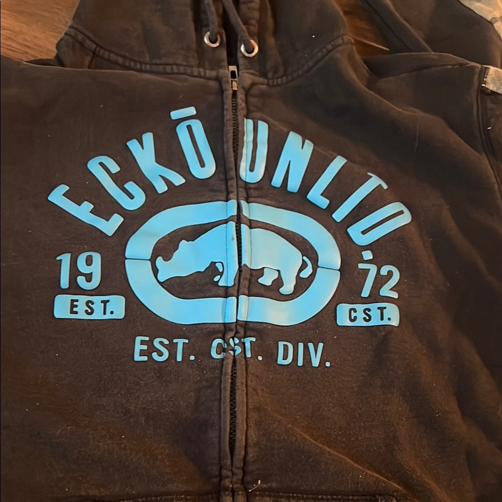 Ecko Unlimited Kids Black and Blue Zip-Up Jacket - Picture 2 of 3